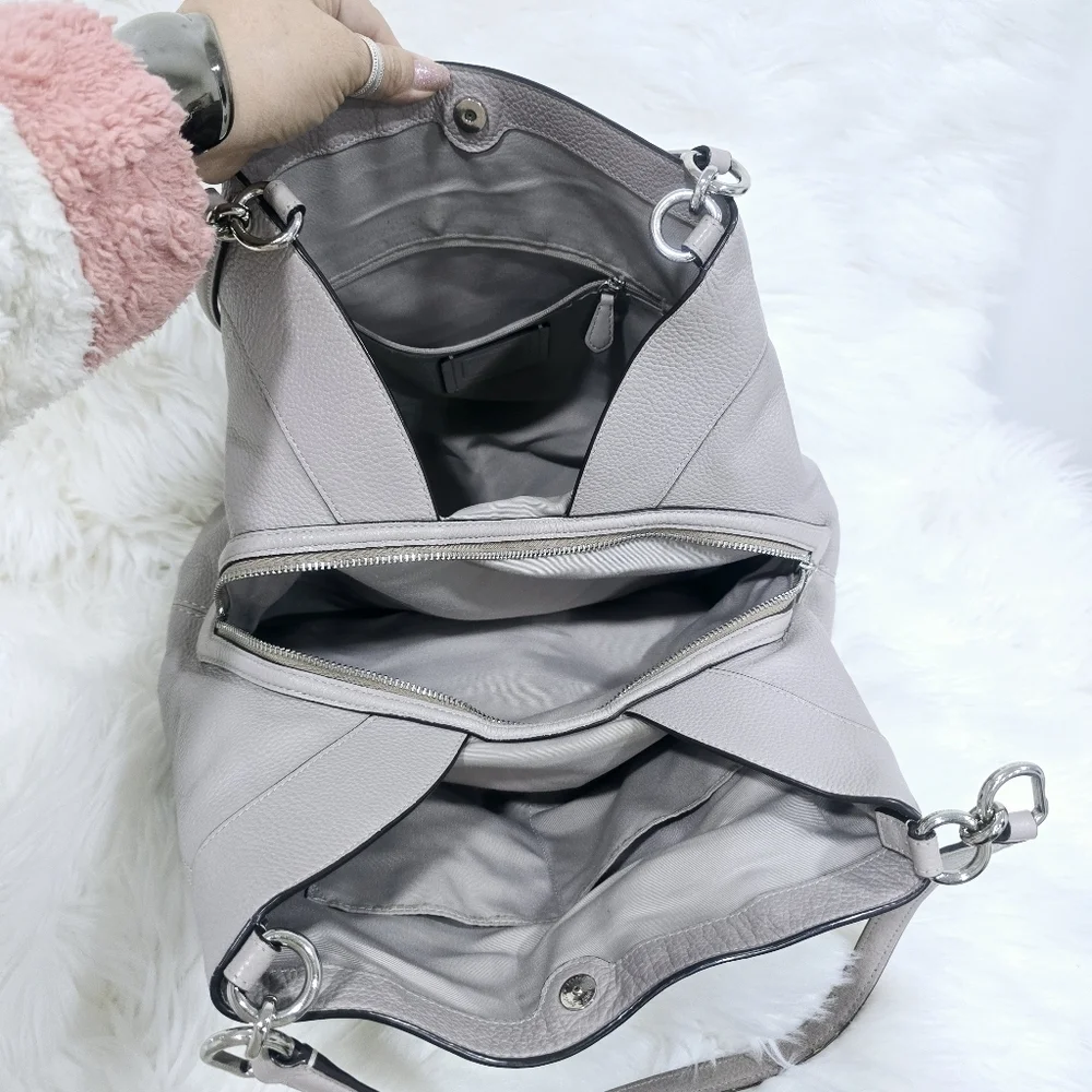 Coach Lexy Shoulder Beige Leather Purse